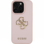Guess Etui Grained 4G Metal Logo do iPhone'a 16 Pro Max - różowe