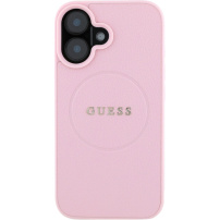 Guess Granatowy Classic Osłona logo z MagSafe dla iPhone'a 16 - różowa