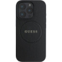 Guess Granatowa Classic Osłona Logo z MagSafe dla iPhone'a 16 Pro Max - Czarna