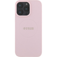 Guess Granatowa Classic Osłona Logo z MagSafe dla iPhone'a 16 Pro Max - Różowa