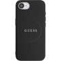 Guess Grained Classic Logo etui z MagSafe do iPhone 16e / 17e - czarny