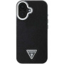 Guess Osłona logo w kształcie trójkąta ziarnistego z MagSafe dla iPhone'a 16 - czarna