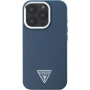Guess Osłona logo w kształcie ziarnistego trójkąta z MagSafe dla iPhone'a 16 Pro Max - granatowa
