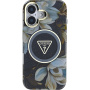 Guess Etui IML Glitter Magnolia i logo trójkąta z MagSafe do iPhone'a 16 - czarne