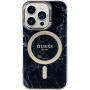 Guess IML Marble marmurowe etui z MagSafe do iPhone 13 Pro Max – czarny