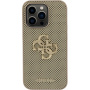 Guess Perforated 4G Glitter Metal Logo pokrowiec dla iPhone 14 Pro Max - złote