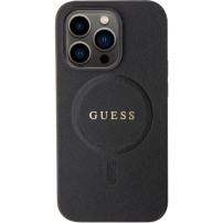 Guess Saffiano pokrowiec z Magsafe dla iPhone 15 Pro - czarny