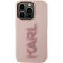 Karl Lagerfeld 3D Rubber Glitter Logo Karl pokrowiec dla iPhone 15 Pro Max - różowy