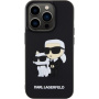 Etui 3D Rubber Karl Lagerfeld Karl and Choupette na iPhone 15 Pro - czarny