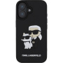 Karl Lagerfeld Gumowe etui 3D Karl i Choupette do iPhone'a 16 - czarne