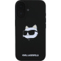 Karl Lagerfeld Silikonowa osłona Choupette Head z MagSafe do iPhone'a 16 - czarna