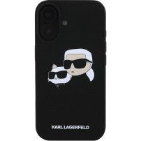 Karl Lagerfeld Podwójna silikonowa osłona z MagSafe dla iPhone'a 16 Plus - czarna
