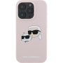 Karl Lagerfeld Podwójne silikonowe etui z MagSafe do iPhone'a 16 Pro Max - różowe