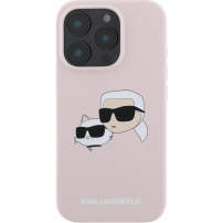 Karl Lagerfeld Podwójne silikonowe etui z MagSafe do iPhone'a 16 Pro Max - różowe