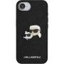 Karl Lagerfeld Fixed Glitter Metal K&CH brokatowe etui do iPhone 16e / 17e - czarne