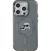 Karl Lagerfeld IML K&CH Heads Metal Frame cover z MagSafe do iPhone'a 15 Pro Max - czarny