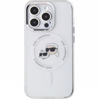 Karl Lagerfeld IML K&CH Heads Metal Frame cover z MagSafe do iPhone'a 15 Pro Max - przezroczysty