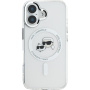 Karl Lagerfeld Metalowa osłona ramki IML K&CH Heads z MagSafe do iPhone'a 16 - przezroczysta