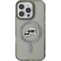 Karl Lagerfeld Metalowa osłona ramki IML K&CH Heads z MagSafe do iPhone'a 16 Pro Max - szara