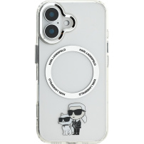 Karl Lagerfeld Etui IML Karl i Choupette z MagSafe dla iPhone'a 16 - Przezroczyste