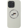 Karl Lagerfeld Silikonowe etui K&CH Heads z MagSafe do iPhone'a 16 Pro - beżowe