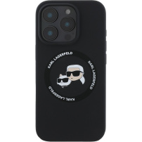 Karl Lagerfeld Silikonowa osłona głowic K&CH z MagSafe do iPhone'a 16 Pro - czarna