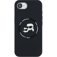 Karl Lagerfeld K&CH Heads silikonowe etui z MagSafe do iPhone 16e / 17e - czarne