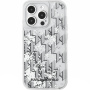 Karl Lagerfeld Gradalne etui z monogramem Liquid Glitter do iPhone'a 15 Pro Max - srebrne