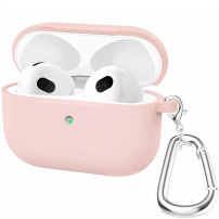 Etui silikonowe z karabińczykiem do AirPods 3 - różowy