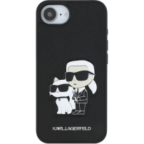 Karl Lagerfeld Saffiano Karl and Choupette etui do iPhone 16e / 17e - czarne