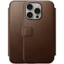 Nomad Modern Leather Folio flip pokrowiec z MagSafe dla iPhone 15 Pro Max - brązowy