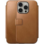 Nomad Modern Leather Folio flip pokrowiec z MagSafe dla iPhone 15 Pro Max - kolor brązowy siodłowy