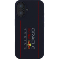 Oracle Red Bull Racing Pionowe silikonowe etui z logo z MagSafe na iPhone'a 16 - ciemnoniebieski