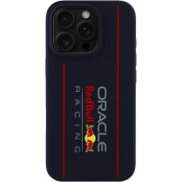 Oracle Red Bull Racing Silikonowe etui z pionowym logo z MagSafe do iPhone'a 16 Pro Max - ciemnoniebieski