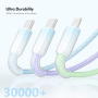 ENKAY pleciony kabel do ładowania - USB-A na 2x USB-C / Lightning - 1,2 m - kolorowy