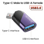 Toocki TQ-OTG06 adapter do ładowania i przesyłu danych - USB-A na USB-C - fioletowy