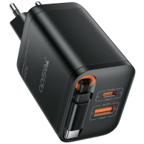 Yesido YC99 zestaw adaptera z portami USB-C / USB-A i wysuwanego kabla USB-C - 40W - czarny