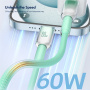 ENKAY Ice Clear pleciony kabel ładujący i do transmisji danych - USB-C na USB-C - 1 m - biały