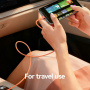 USAMS SJ775 opleciony kabel ładujący i do przesyłu danych z podświetleniem - USB-C na USB-C - 1,2 m - pomarańczowy