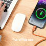 USAMS SJ776 pleciony kabel do ładowania i transmisji danych z podświetleniem - USB-C na Lightning - 1,2 m - czarny