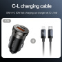 Yesido Y73 zestaw ładowarki samochodowej z portami USB-C / USB-A i kabla USB-C na Lightning - 30W - 1 m - czarny