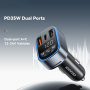 ESSAGER ES-F748 Bluetooth FM transmitter samochodowy z portami USB-C / 2x USB-A - 35W - czarny