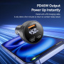ESSAGER ES-CC25 ładowarka samochodowa z wyświetlaczem i portami 2x USB-C / USB-A - 108W - ciemnoszara