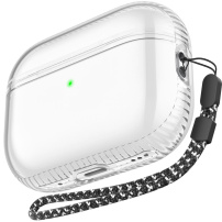 AhaStyle przezroczyste etui ze smyczą do AirPods Pro 2 - przezroczyste