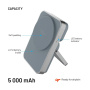 FIXED MagZen 5 bezprzewodowy MagSafe powerbank z ładowaniem dla Apple Watch, podstawką i portem USB-C - 5 000 mAh - szary