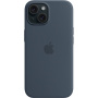 Oryginalne Apple etui silikonowe z MagSafe dla iPhone 15 - niebieski burzowy