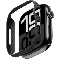Etui Pitaka Air Case ze wzorem włókna węglowego do Apple Watch 42mm (Series 10 / 11) - ciemnoszary