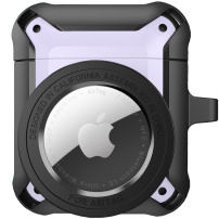 Super wytrzymałe etui ochronne 2w1 dla AirPods 1 / 2 / AirTag 1 / 2 - fioletowy