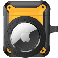 Super wytrzymałe etui ochronne 2w1 dla AirPods 1 / 2 / AirTag 1 / 2 - żółte