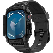 Spigen Rugged Armor Pro super wytrzymałe etui z paskiem do Apple Watch 42mm (Series 10 / 11) - czarne